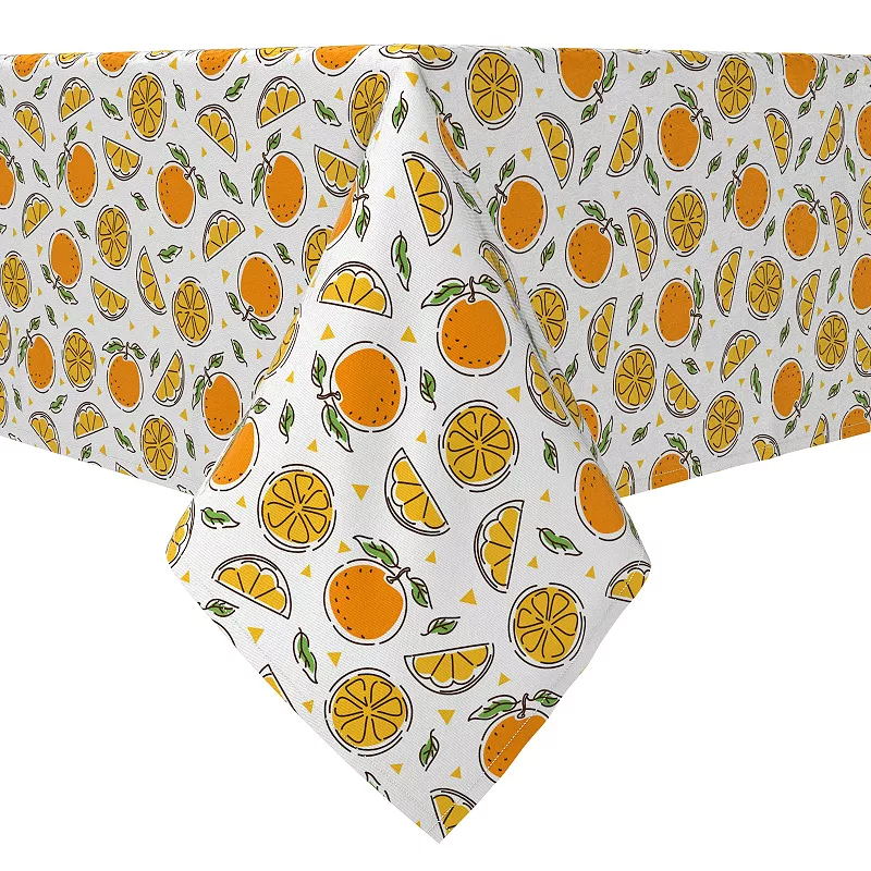 Rectangular Tablecloth， 100% Cotton， Juicy Tangerines