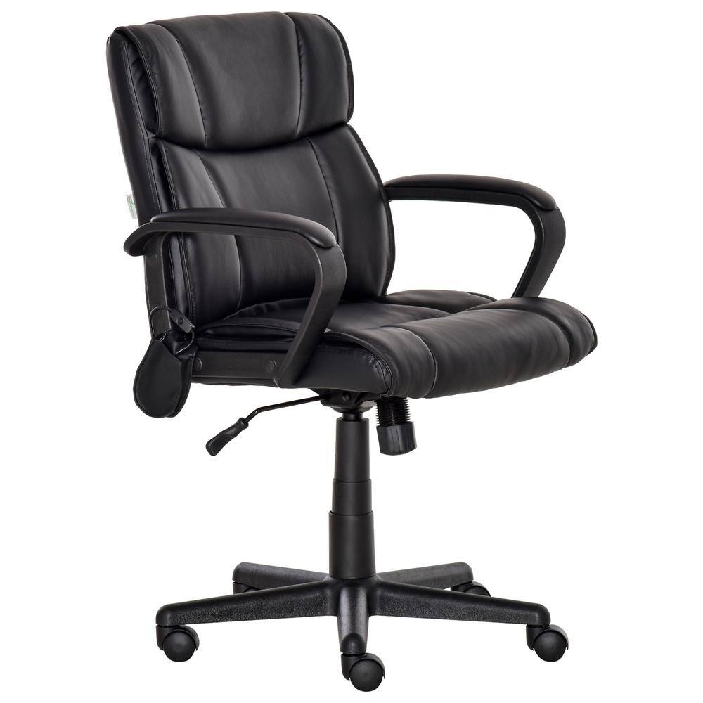 Vinsetto Black PU Sponge Steel Nylon Massaging Office Chair with Adjustable Height 921-442