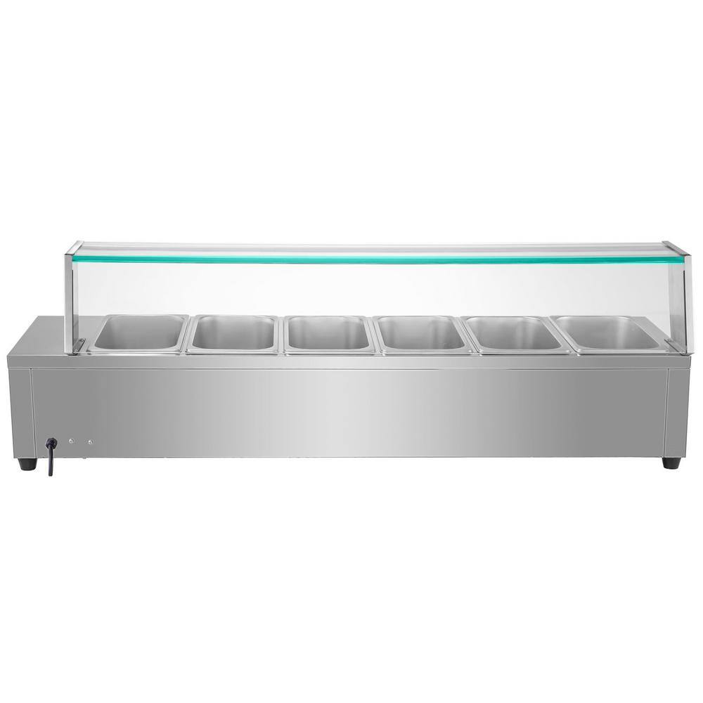 VEVOR Commercial Food Warmer 5 x 12 Pans 44 Qt. Electric Bain Marie with 6 in. Deep Pans Stainless Steel Steam Table1500Watt BLZBWTC5PB2500001V1