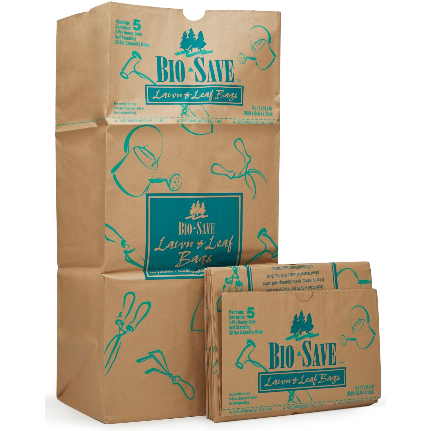 Bio-Save 30-gallon Lawn and Leaf Bags by AJM Packaging Corporation AJMRBR30105BO