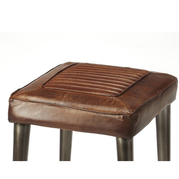 Handmade Maxine Leather Bar Stool (India)