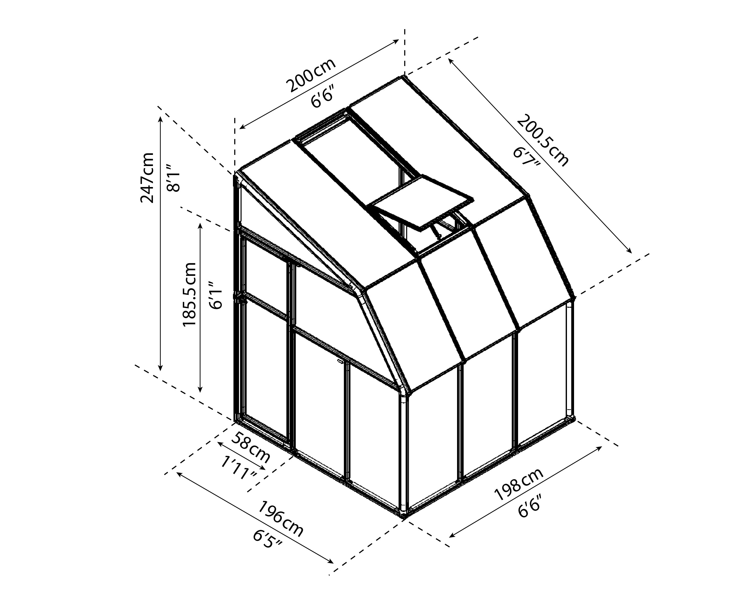 Palram - Canopia Sun Room 6' x 6' Polycarbonate Walk-In Greenhouse - White - with Roof Vent