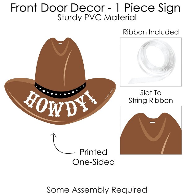 Big Dot Of Happiness Western Hoedown Hanging Porch Wild West Cowboy Party Outdoor Decorations Front Door Decor 1 Piece Sign