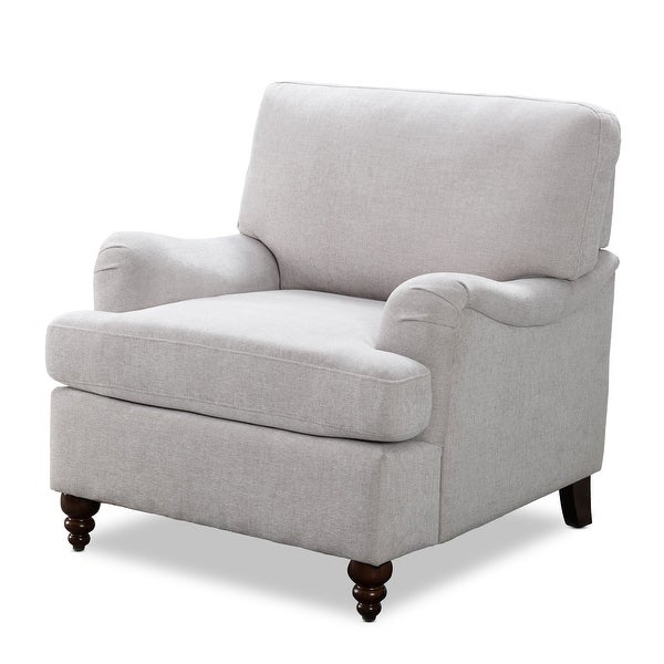 Upholstered Armchair Accent Chair with Solid Wood Legs - 35