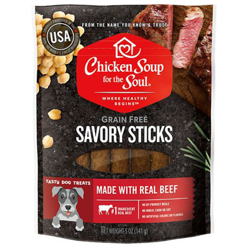 Chicken Soup for the Soul Grain Free Savory Sticks Beef Dog Treats