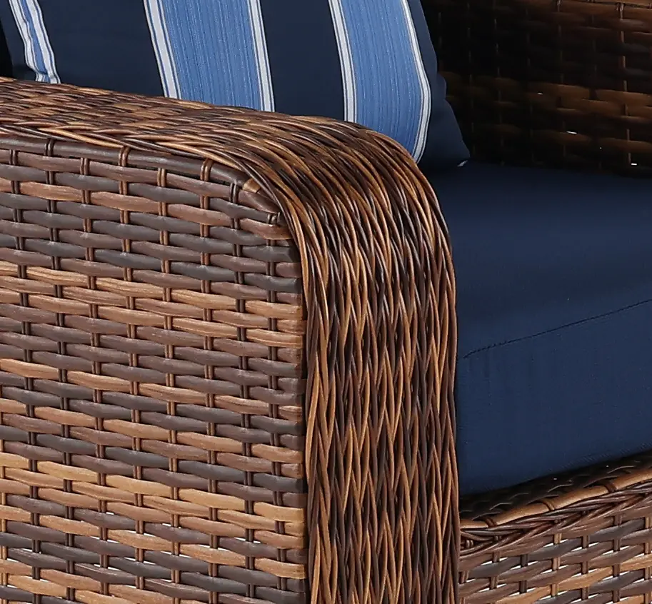 Tortola Swivel Navy Outdoor Patio Wicker Chair