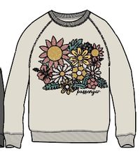 Floral Bloom Recycled Cotton Oversized Sweatshirt - Birch