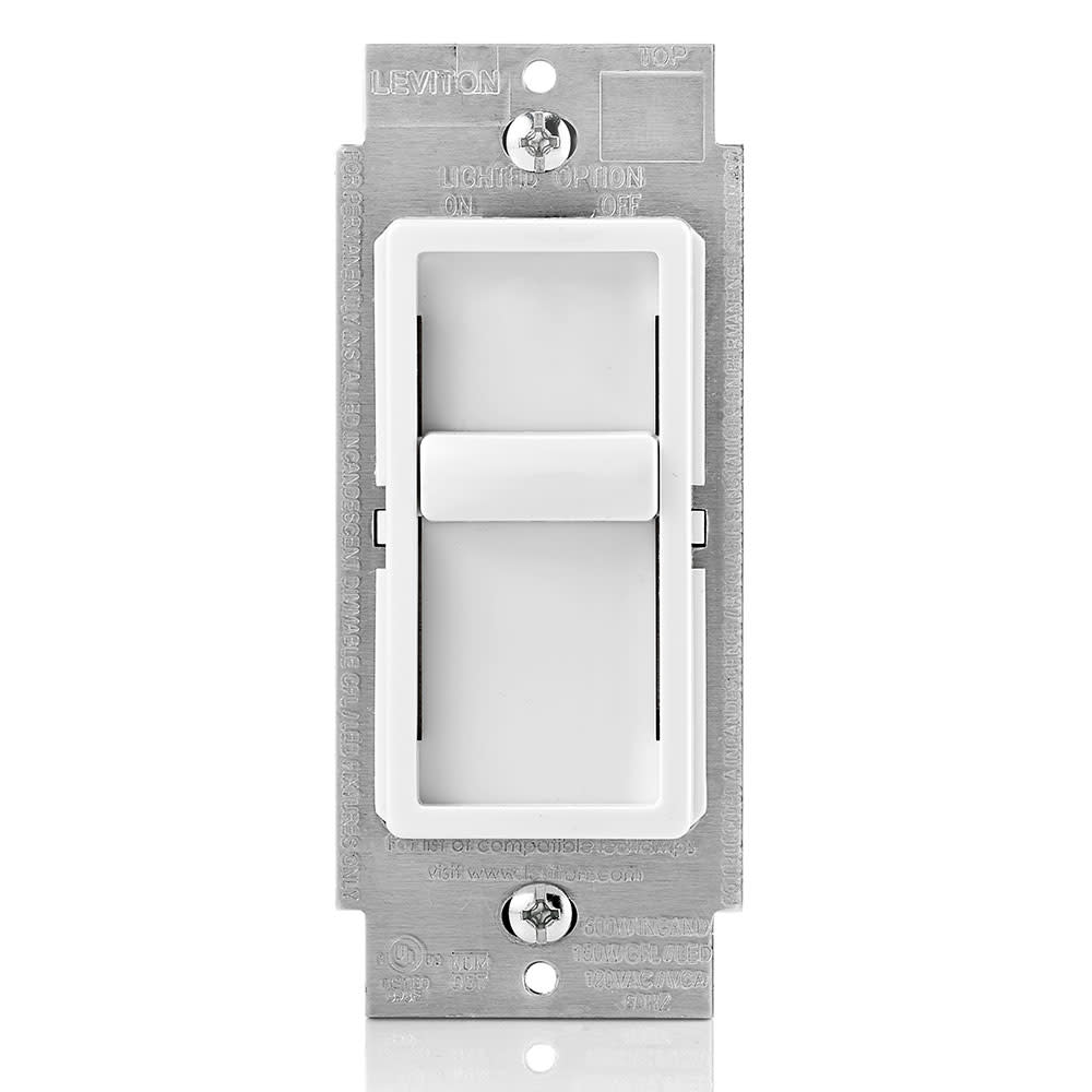 Leviton Dimmer Switch White Incandescent/Halogen 1 Pole Slide