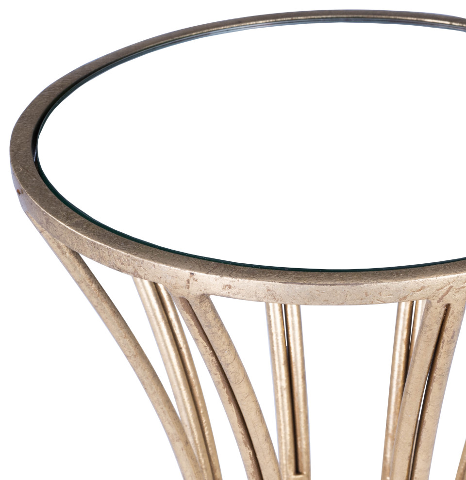 Butler Faruh Metal  ampMirror End Table   Contemporary   Side Tables And End Tables   by HedgeApple  Houzz