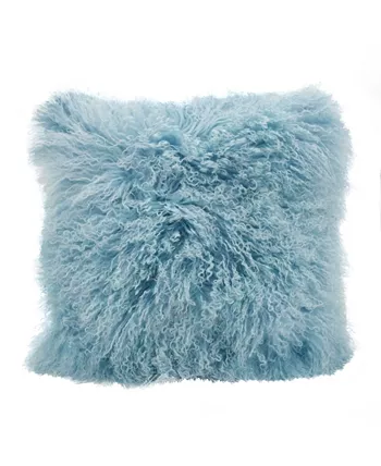 Saro Lifestyle Mongolian Wool Lamb Fur Decorative Pillow， 20