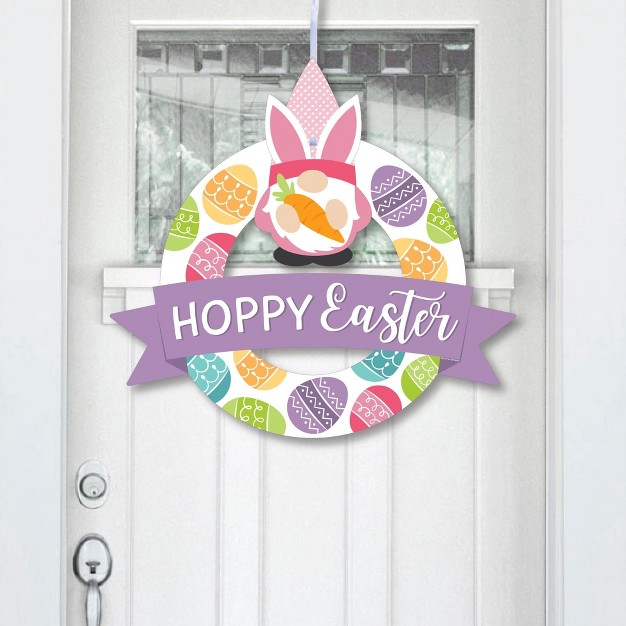 Big Dot Of Happiness Easter Gnomes Outdoor Spring Bunny Party Decor Front Door Wreath