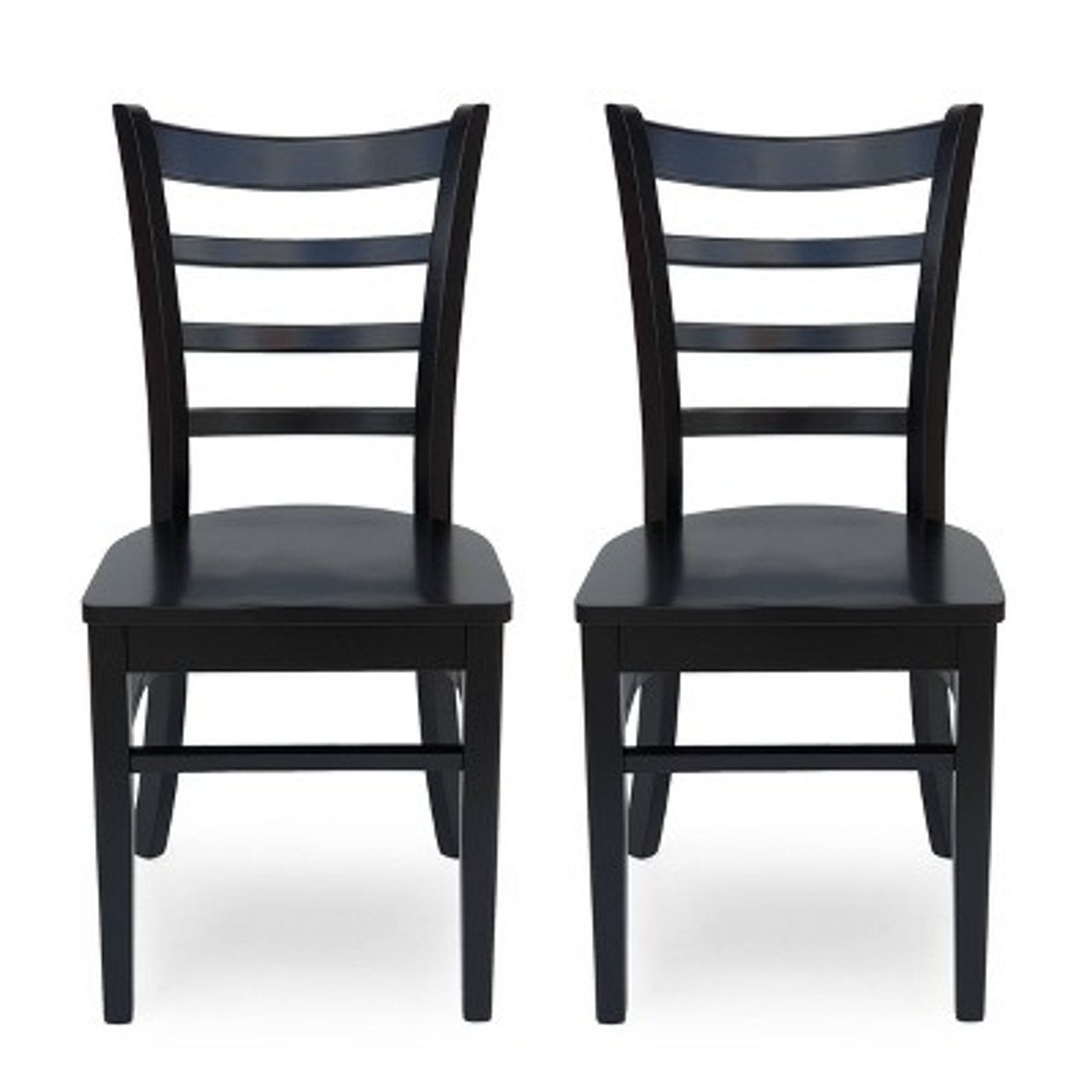 Set of 2 Prestage Farmhouse Wooden Dining Chairs Matte Black - Christopher Knight Home