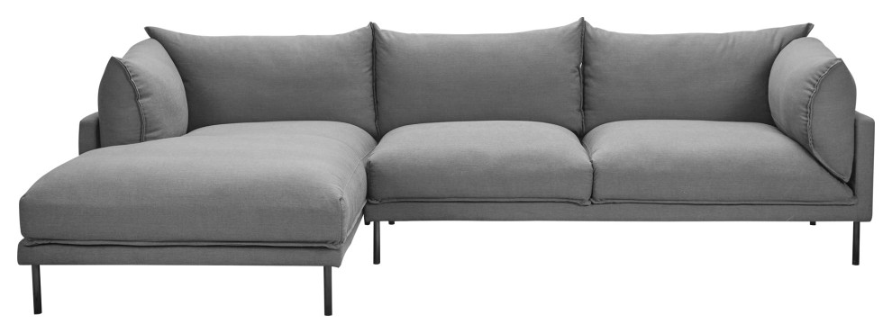 Jamara Sectional  Charcoal   Midcentury   Sectional Sofas   by Moe  x27s Home Collection  Houzz