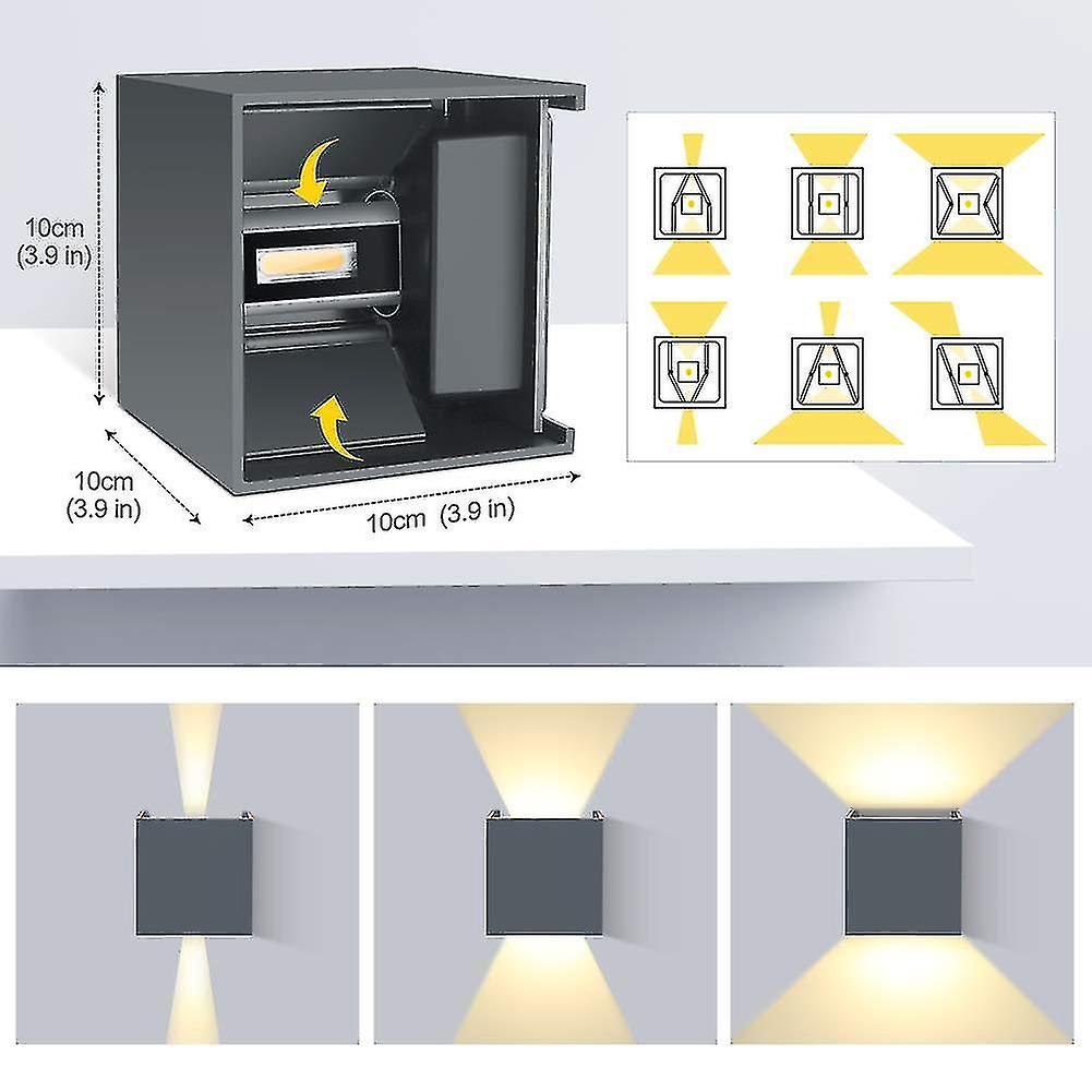 12w Led Wall Light Outside Inside Wall Lamp Modern With Adjustable Beam Angle Waterproof Ip 65 Outdoor Lamp