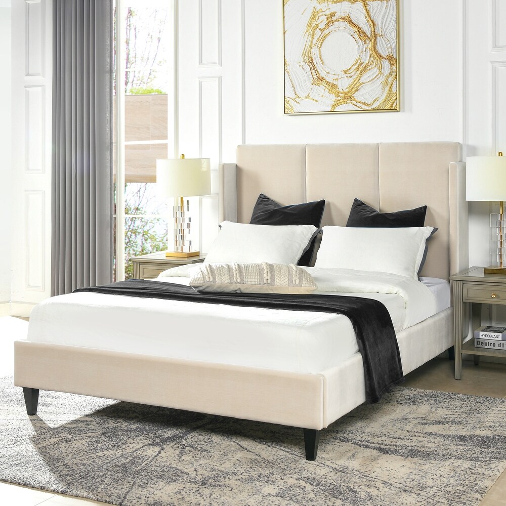 Adonis Modern Vertical Tufted Wingback Platform Bed