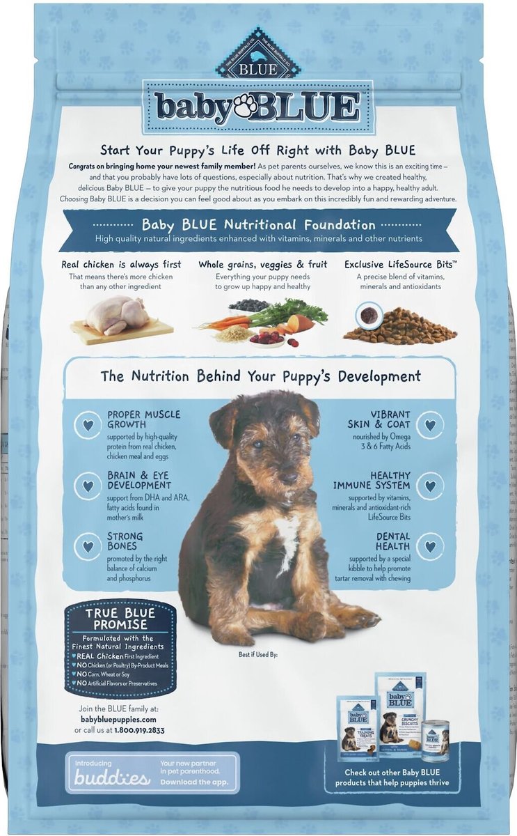 Blue Buffalo Baby Blue Healthy Growth Formula Natural Chicken and Brown Rice Recipe Puppy Dry Food