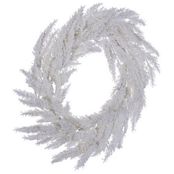 Vickerman 24 White Pampas Grass Wreath