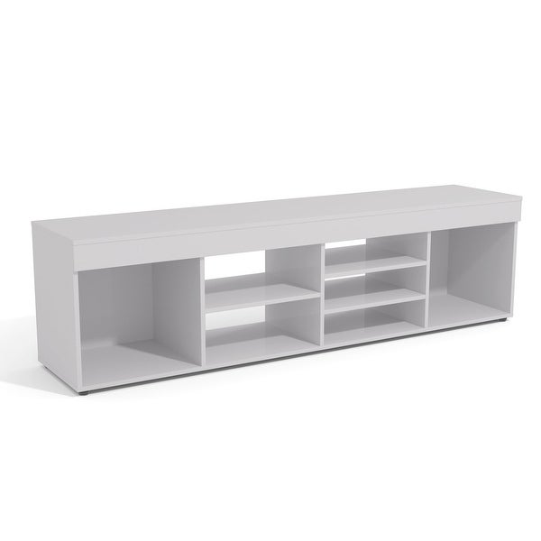 Boahaus Dakota TV Stand， TV up to 65 inches， 7 open shelves