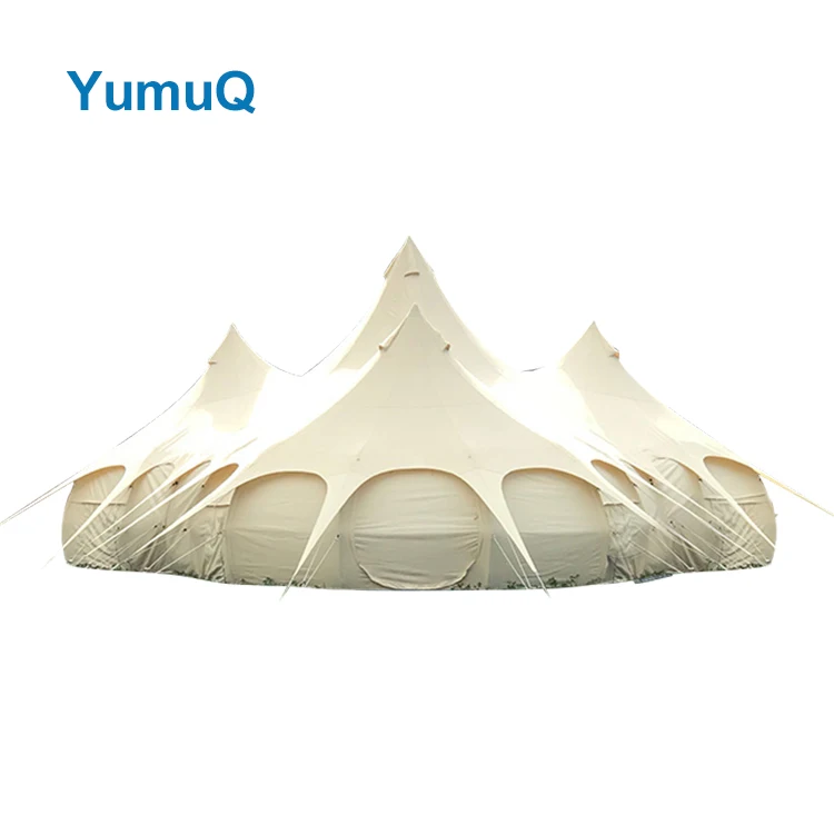 YumuQ High Quality Double Layers Event Luxury Outdoor Camping Glamping Cotton Bell Tents Hotel Waterproof For Sale