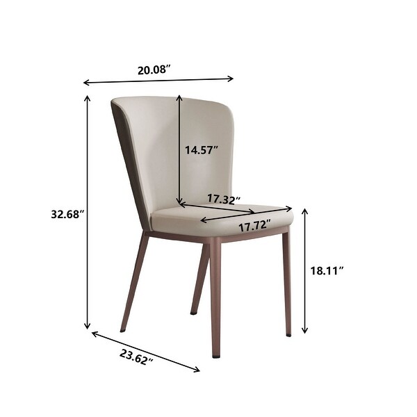 2pcs Modern PU Dining Chair Living Room Side Chair with Metal Legs