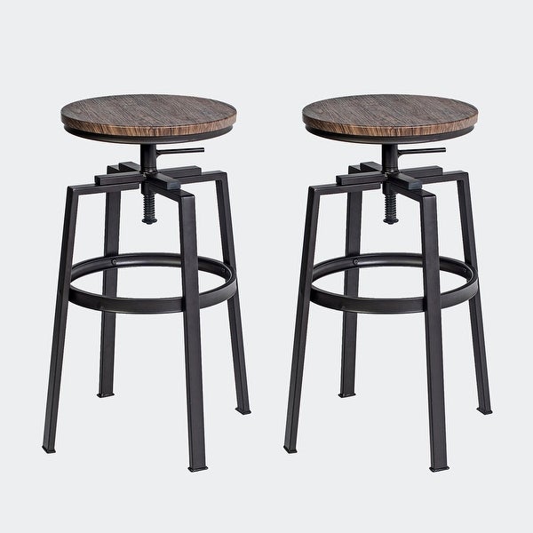 Set of 2 Swivel Adjustable Height Bar Stool