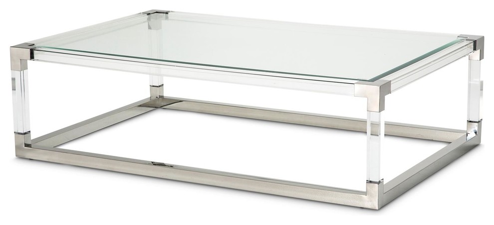 Emma Mason Signature Gracelane Rectangular Cocktail Table in Stainless Steel   Contemporary   Coffee Tables   by Emma Mason  Houzz