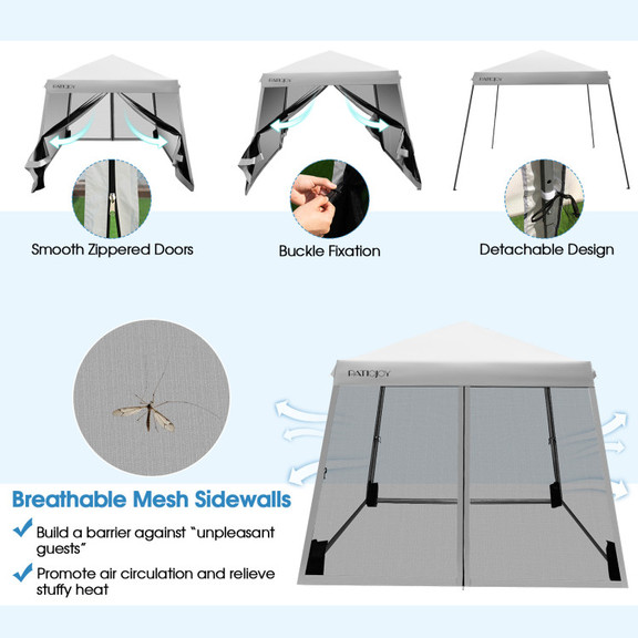 Costway 31978256 10 x 10 Feet Pop Up Canopy with w...