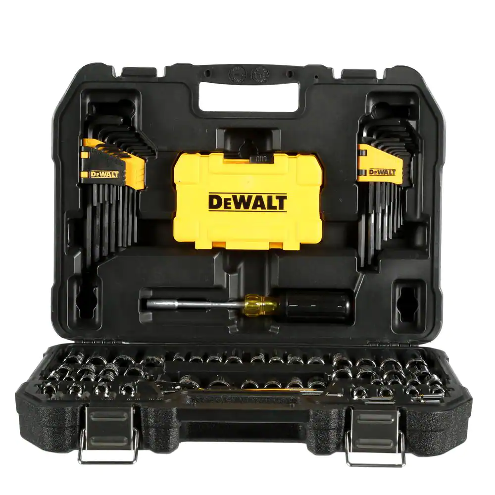 DEWALT DWMT73801 1/4 in. x 3/8 in. Drive Polished Chrome Mechanics Tool Set (108-Piece)