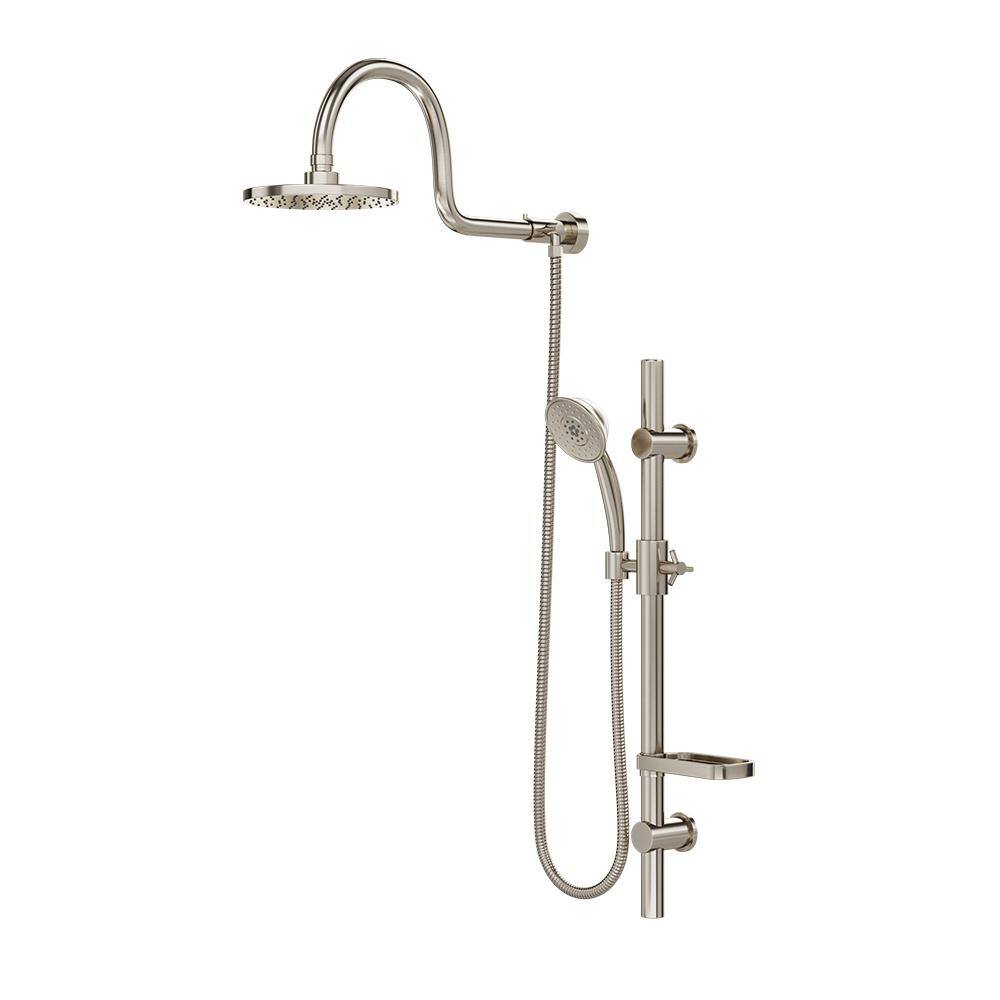 PULSE Showerspas AquaRain 3-Spray Retrofit Shower System with Hand shower  Showerhead Combo  Wall Bar Shower Kit in Brushed Nickel 1019-BN