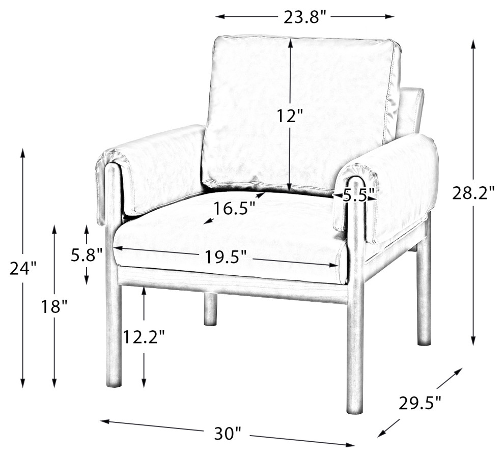 Contemporary Comfy Arm Chair Set With Solid Wood Legs   Midcentury   Armchairs And Accent Chairs   by Karat Home  Houzz