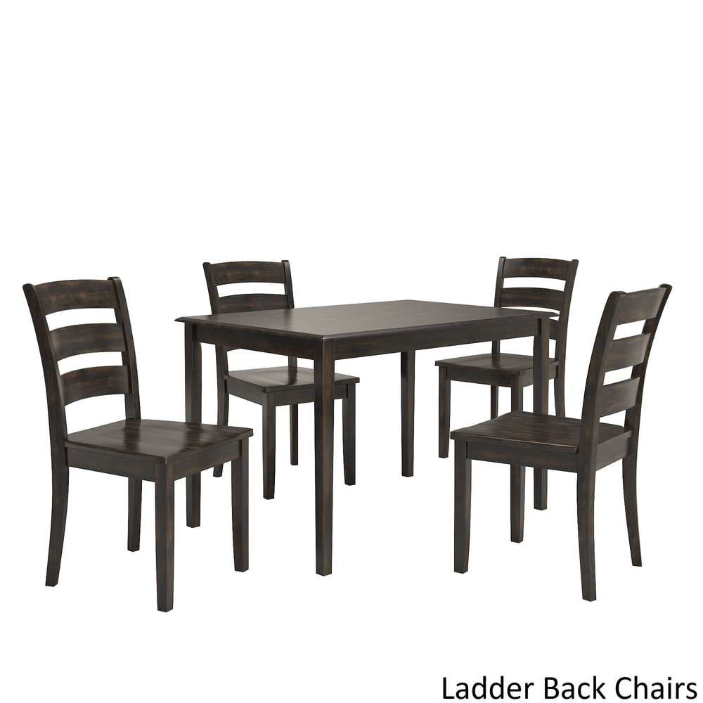 Wilmington II 48 Inch Rectangular Antique Black 5 Piece Dining Set by iNSPIRE Q Classic