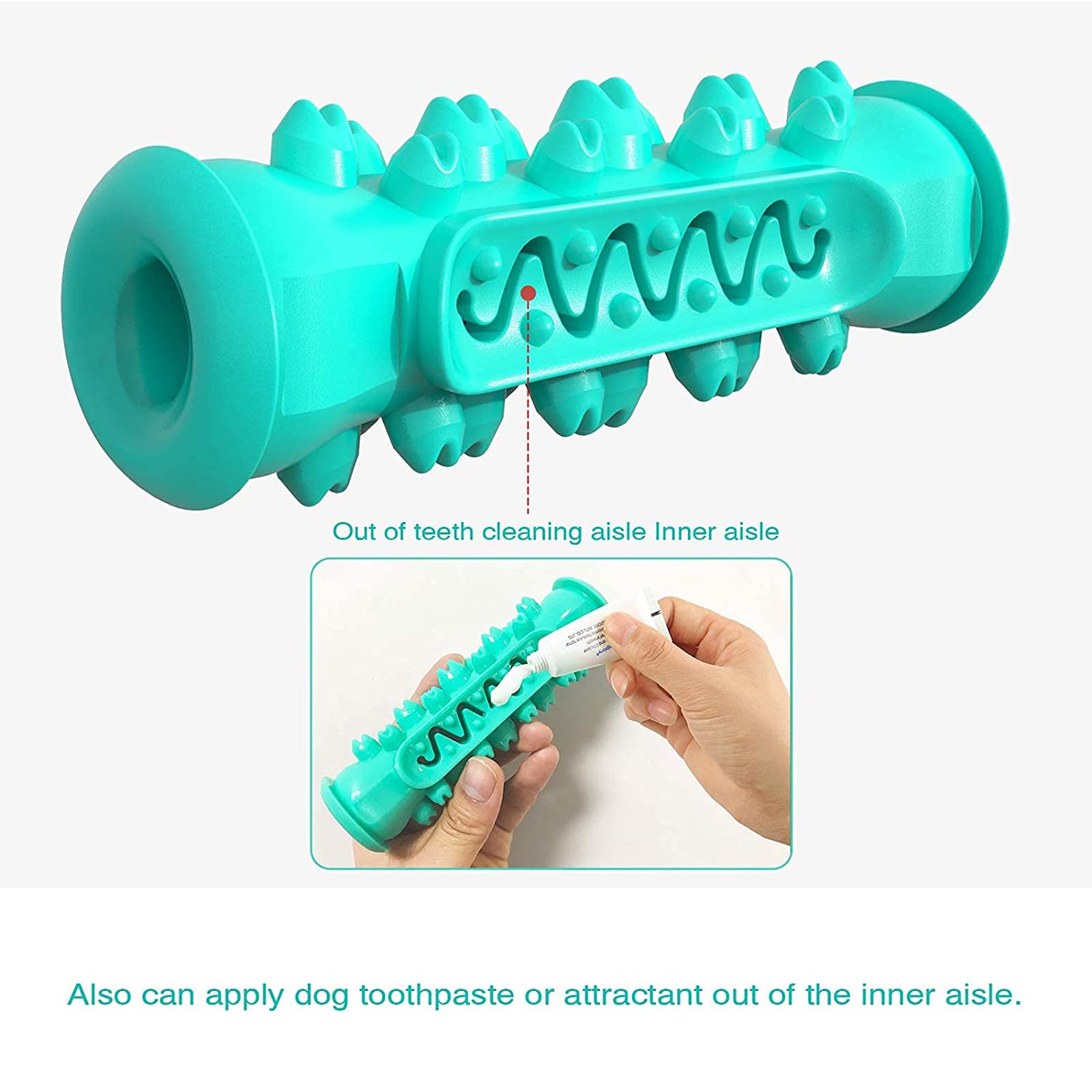 Dog Chew Toothbrush Toys， Squeaky Teeth Cleaning Toy for Aggressive Chewers Small Medium Large Breed Indestructible Tough Dogs Dental Care