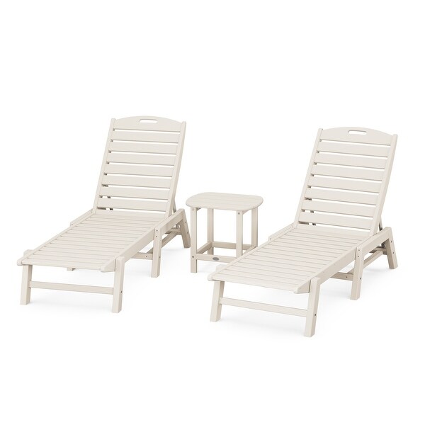 POLYWOOD Nautical 3Piece Chaise Lounge Set with South Beach 18