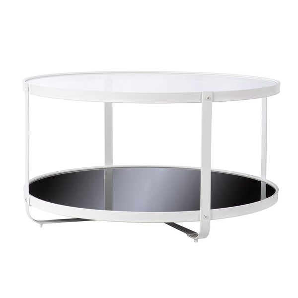 SEI Furniture Valerio Contemporary White Glass Coffee Table