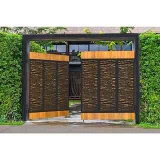 OUTDECO 70 in. x 23.75 in. Black Rainforest Hardwood Composite Decorative Wall Decor and Privacy Panel USADLT5-BL