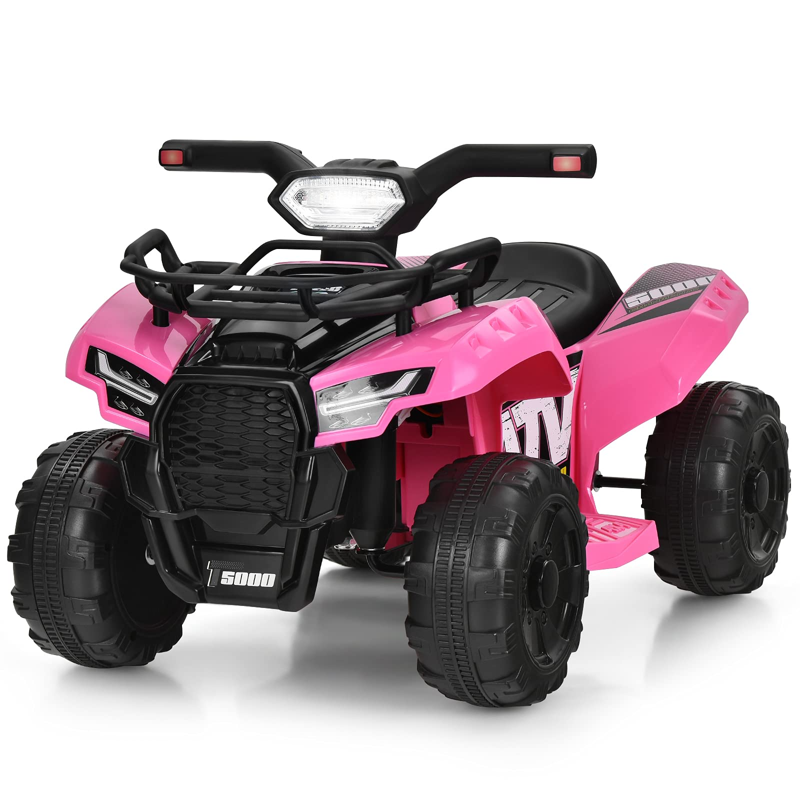 Costzon Kids ATV, 6V Battery Powered Electric Vehicle w/ LED Light