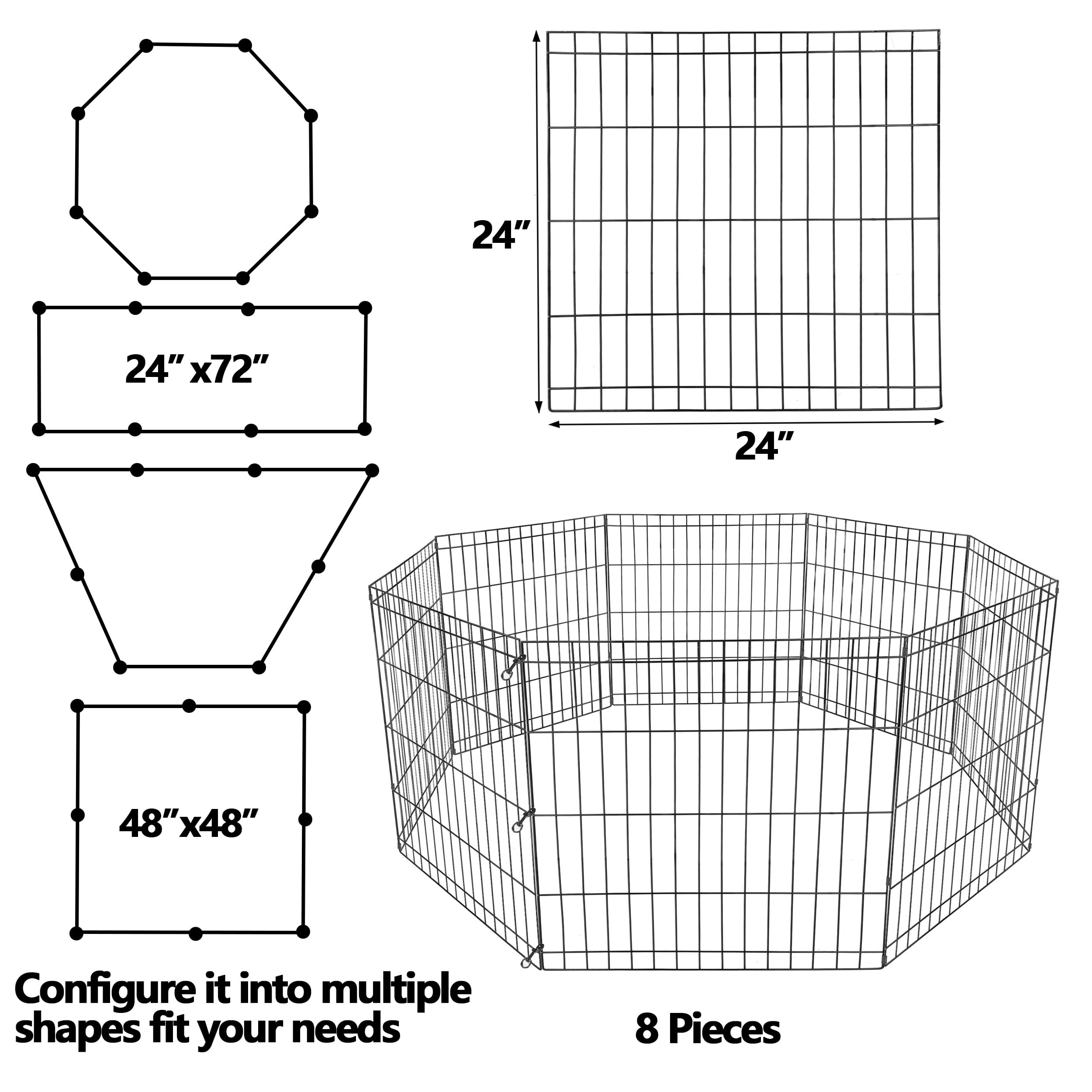 HomGarden 24-inch Height Pet Playpen 8 Folding Panel Exercise Dog Fence Indoor Outdoor