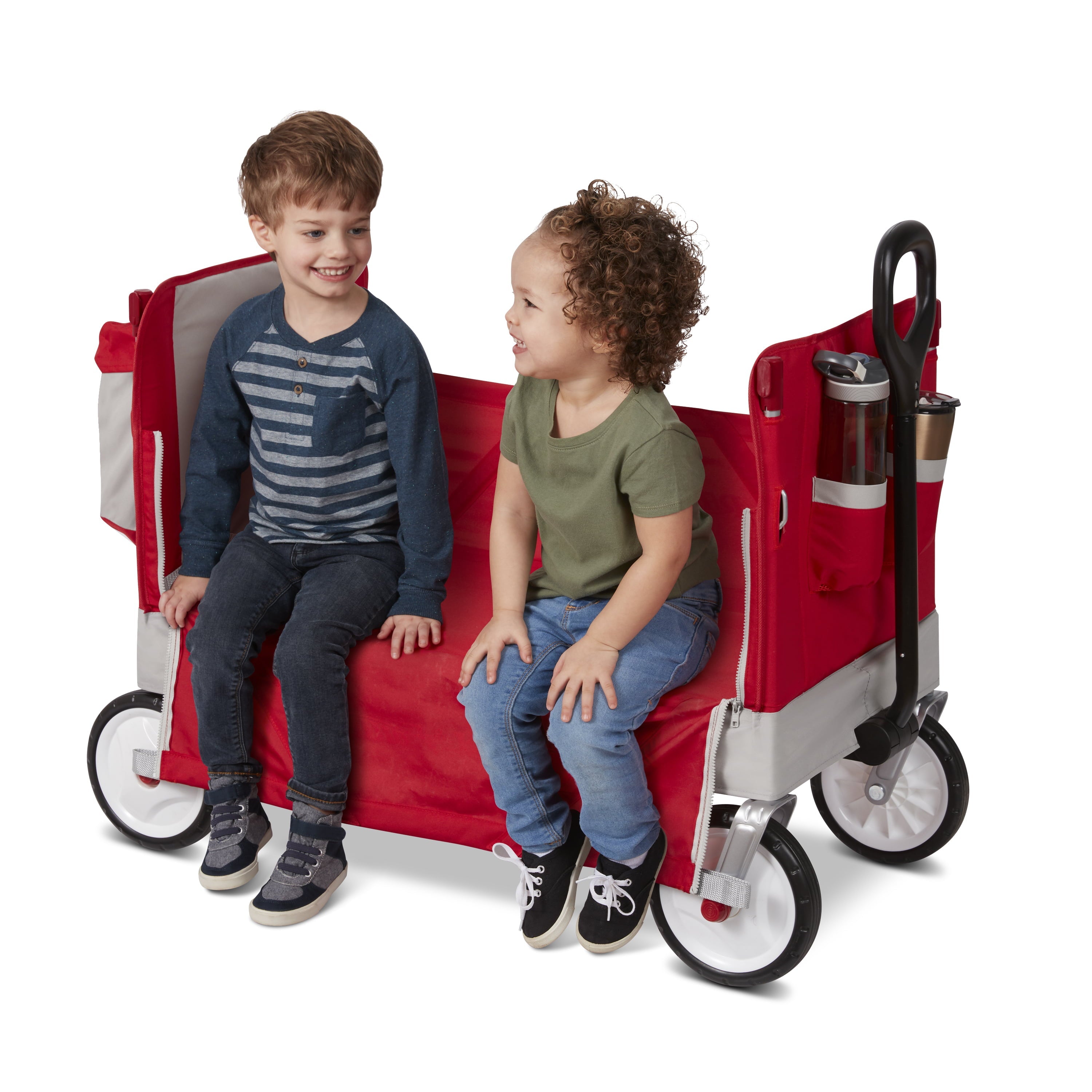 Radio Flyer, Dual Canopy Family Wagon, Adjustable Canopies with Storage Bag, Ages 1.5+ years