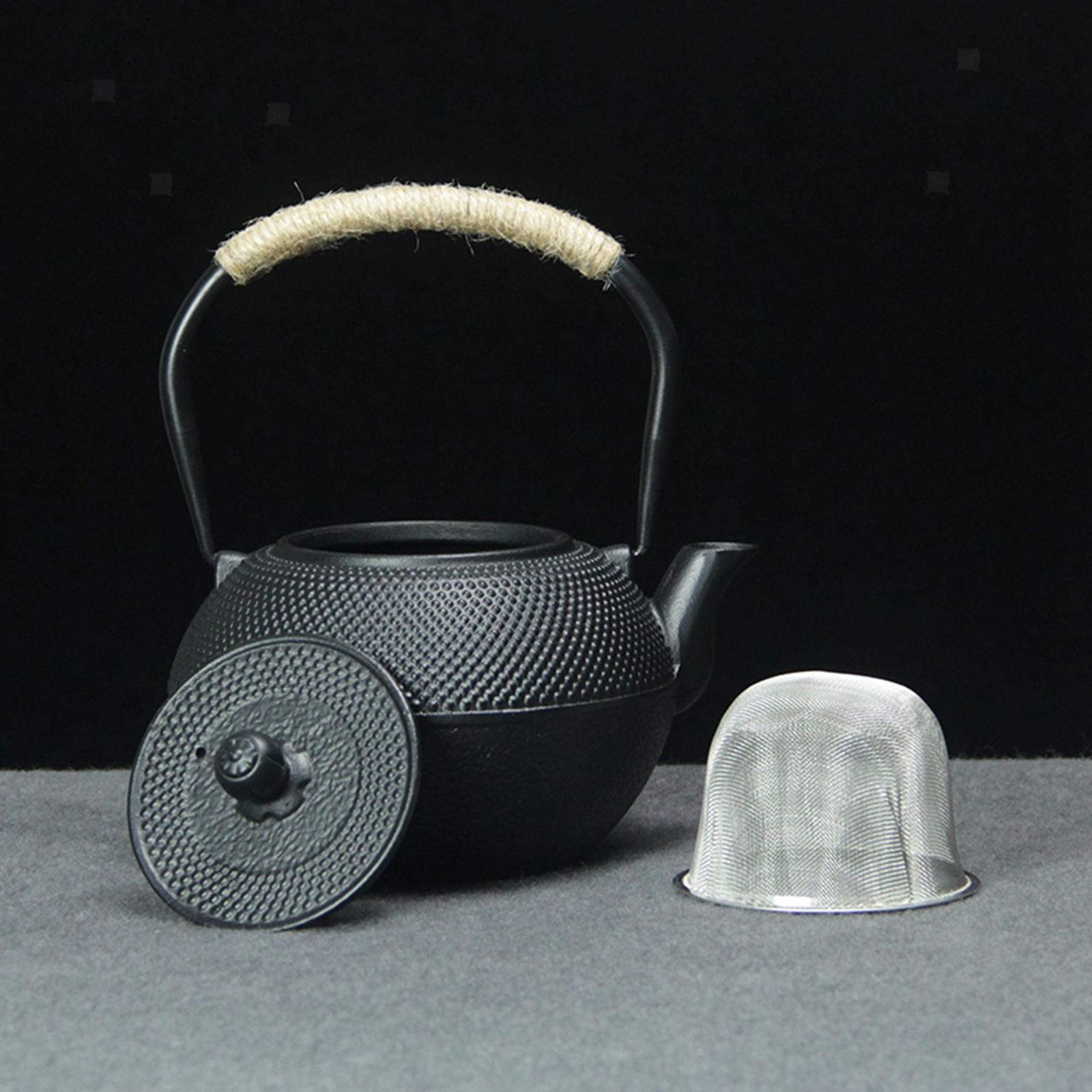 300/1200Ml Black Japanese Cast Iron Teapot Oversize Capacity Kitchen