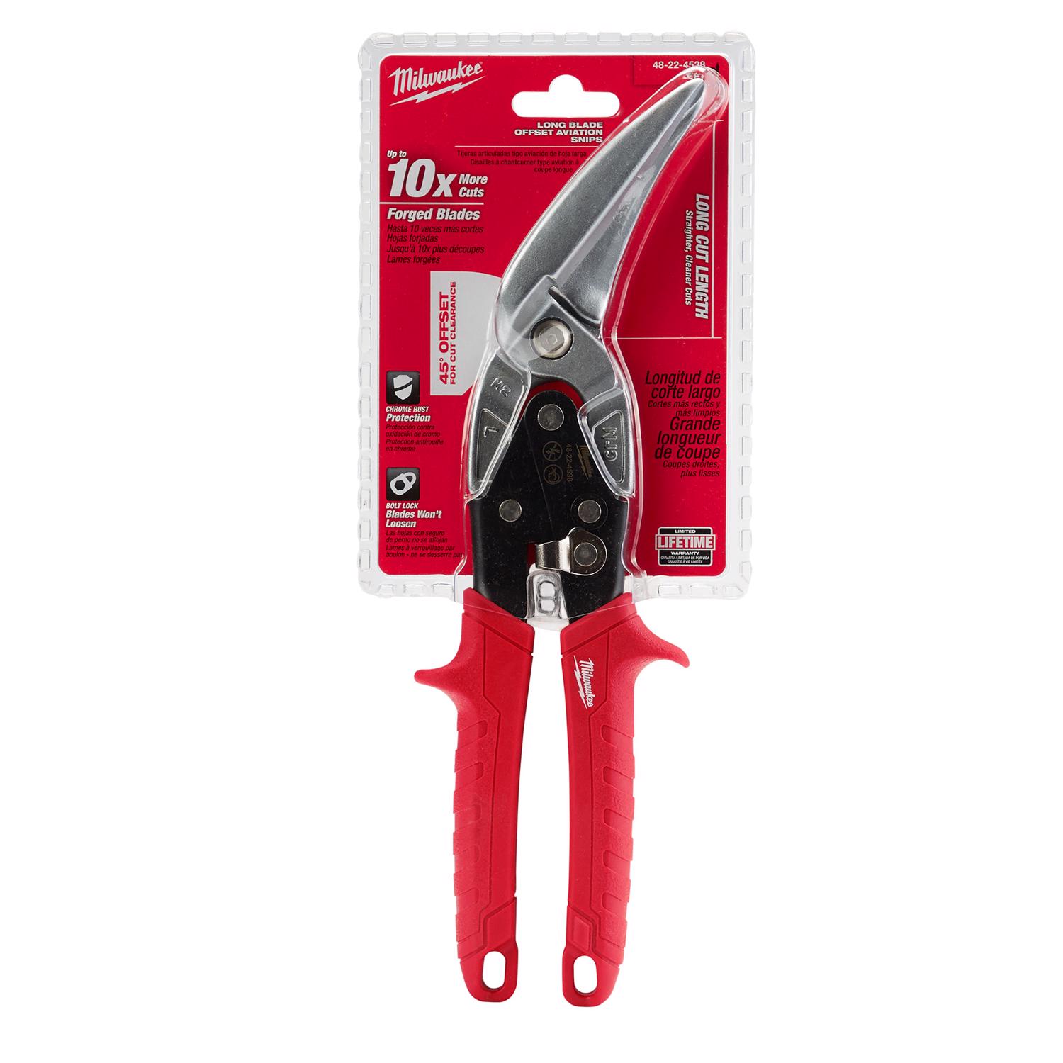 MW 11.35 in. Steel Left Cut Aviation Snips 22 Ga. 1 pk