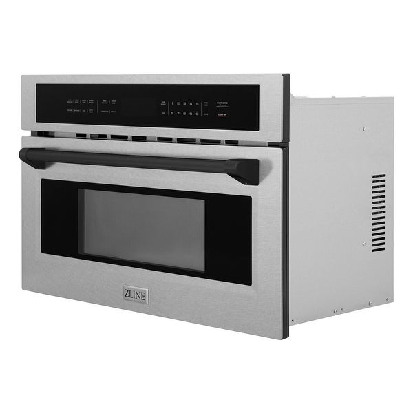 ZLINE 30” 1.6 cu ft. Built-in Convection Microwave Oven in Fingerprint Resistant Stainless Steel and Matte Black Accents