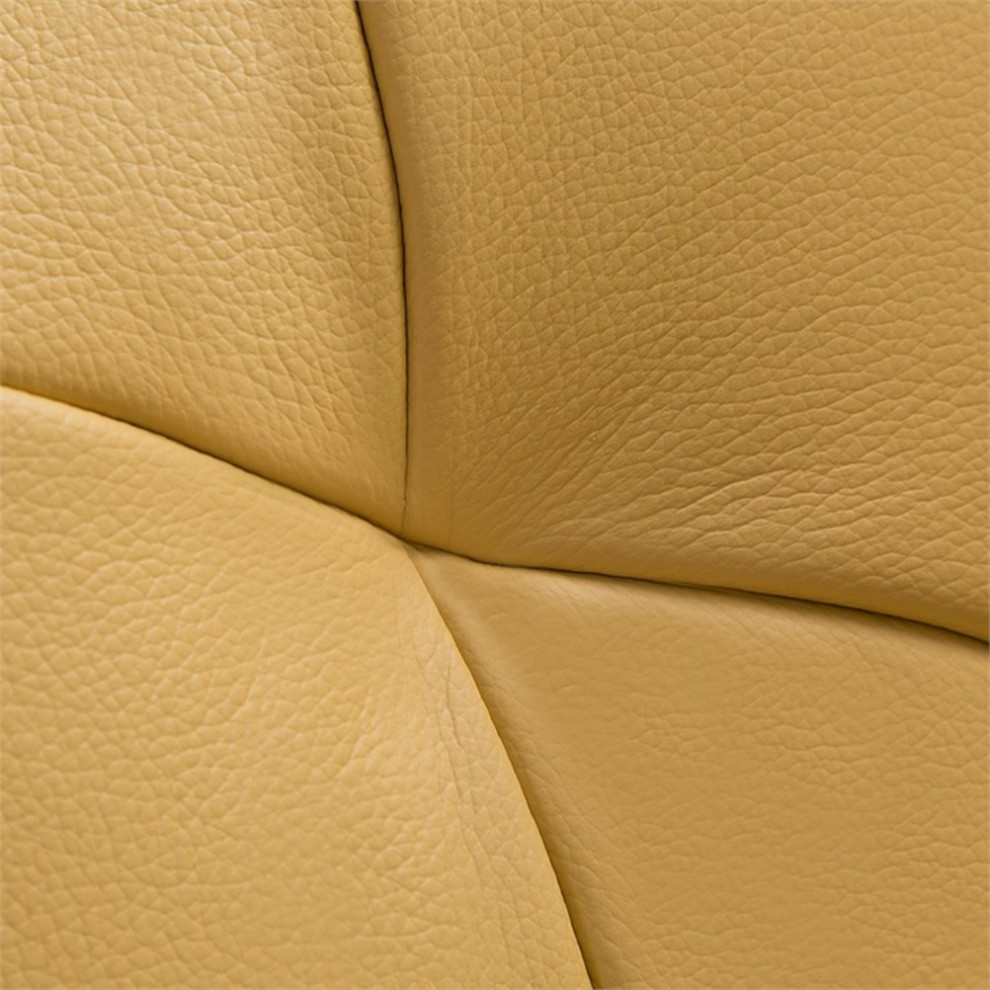 EK068 Yellow Color With Italian Leather Loveseat   Contemporary   Loveseats   by Homesquare  Houzz