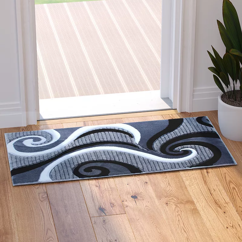 Masada Rugs Masada Rugs Sophia Collection 2'x3' Modern Contemporary Hand Sculpted Area Rug in Gray