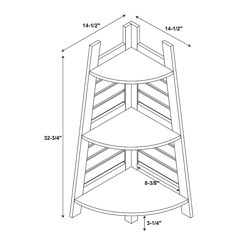 Linon Bracken Bamboo Corner Shelf