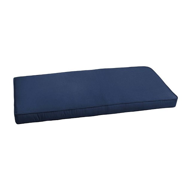 X 17 quot X 2 quot Canvas Outdoor Corded Bench Cushion Navy