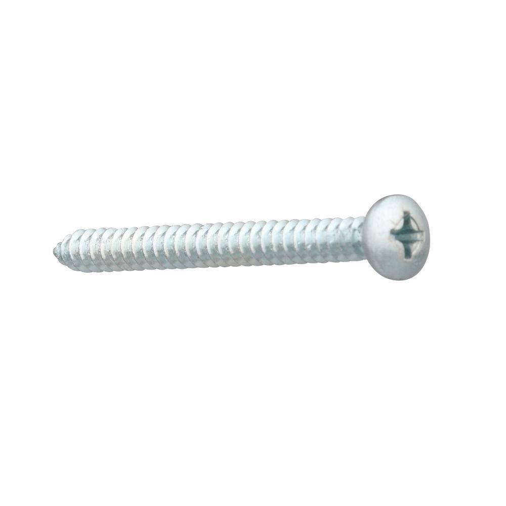 Everbilt #10 x 2 in. Zinc Plated Phillips Pan Head Sheet Metal Screw (50-Pack) 823022