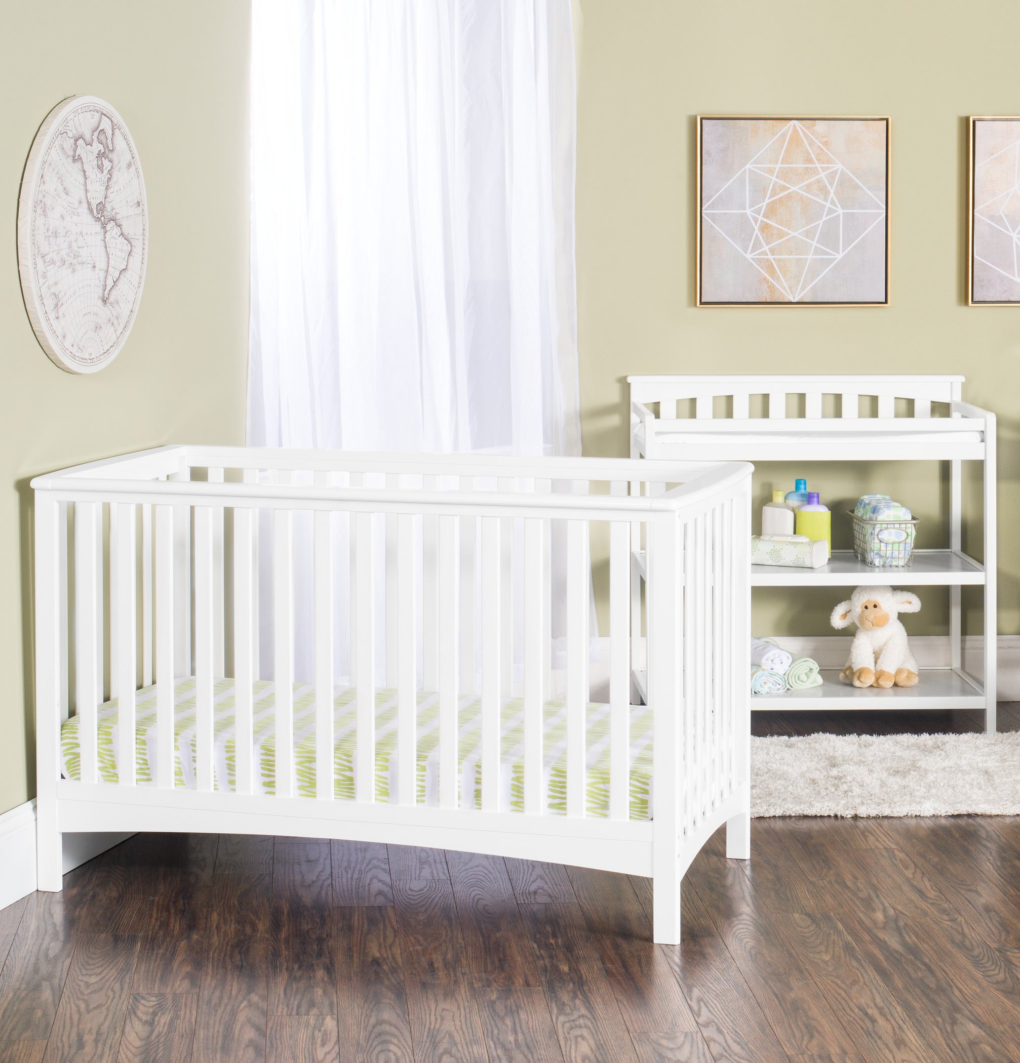 Forever Eclectic London 4-in-1 Convertible Baby Crib, Matte White