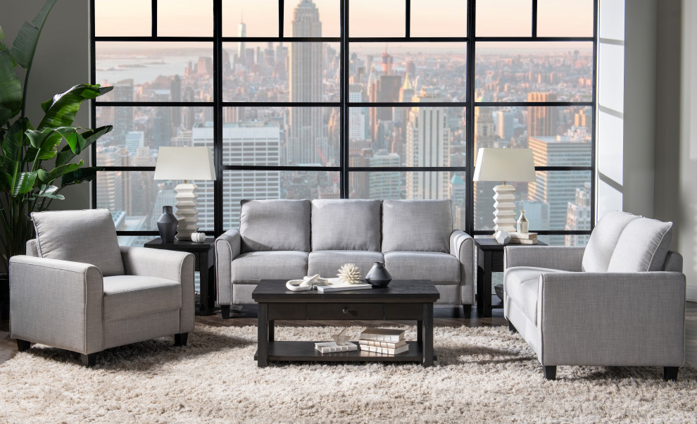 Brooklynn Gray Armchair   Transitional   Armchairs And Accent Chairs   by Legacy Classic  Houzz