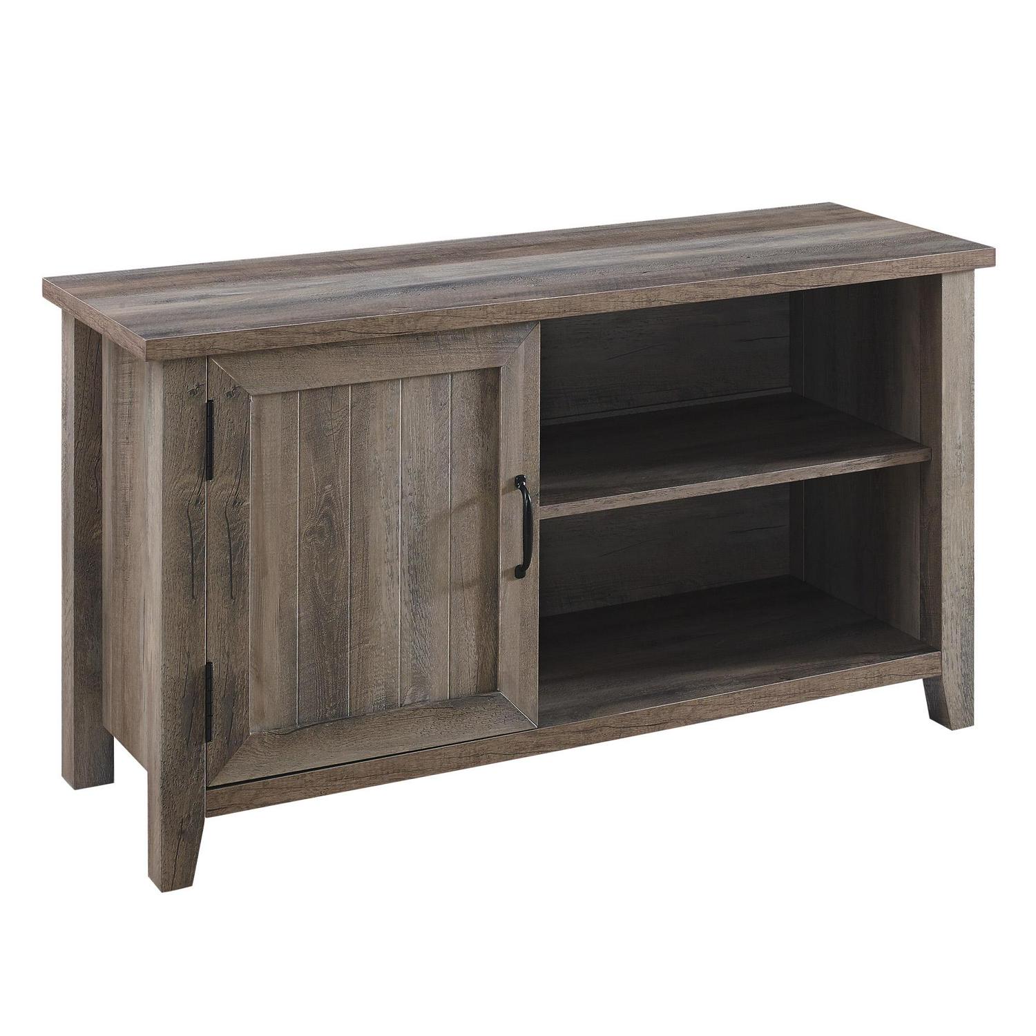 Manor Park Farmhouse 1 Door TV Stand for TVs up to 50  Grey Wash  Crowdfused