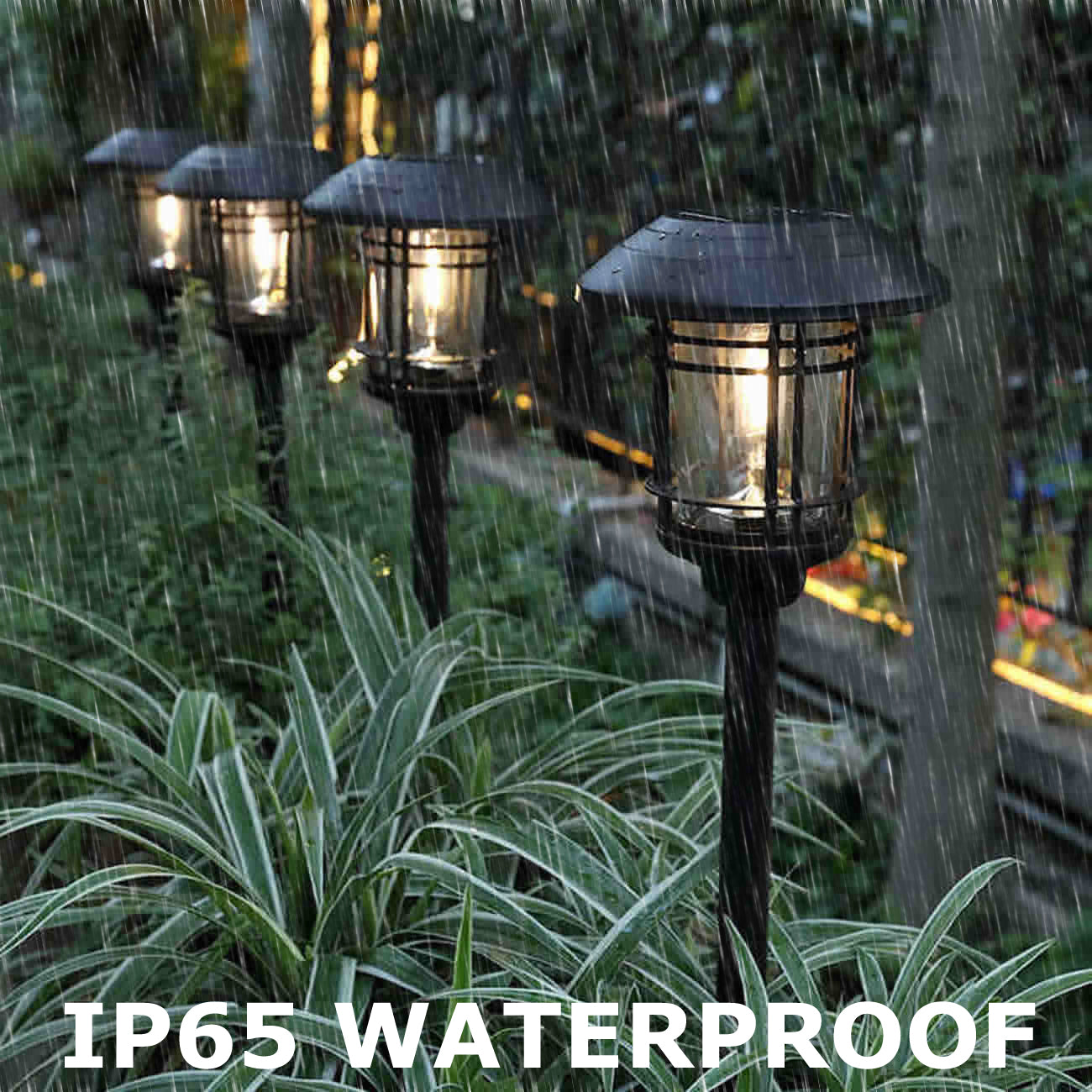 Solar Pathway Lights 2 Pack， Outdoor Garden Landscape Lights Waterproof Auto On/Off Stainless Steel Glass for Yard Patio Driveway - Warm White